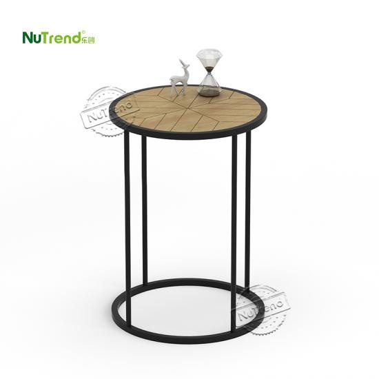 wholesaleCheap Industrial Extra Tall Wood End Round Side Table furniture factory